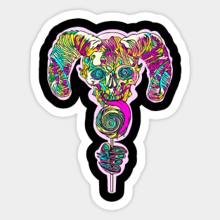 Halloween Candy Skull Candy Demon licking lollipop Sticker